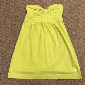 Green strapless dress